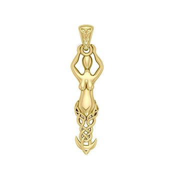 Solid Gold Celtic Goddess Pendant GPD5471 - Jewelry